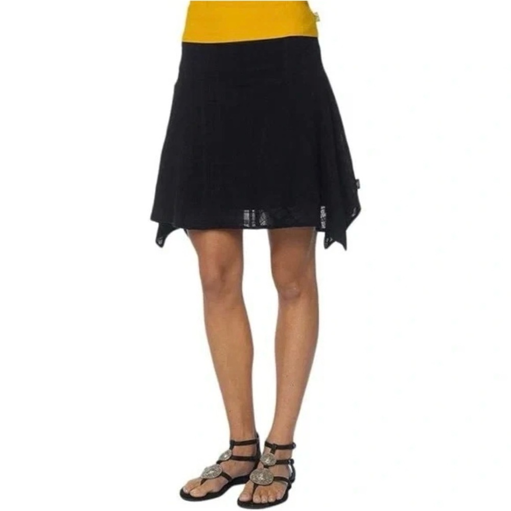 Prana Rhia Skirt Dobby Plaid Tiered Organic Cotton Whimsigoth Granola Size 4